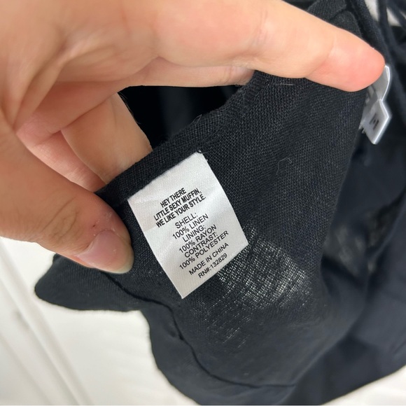 LPA Revolve Alice Linen Black Puff Sleeve Top Size M - Picture 11 of 12